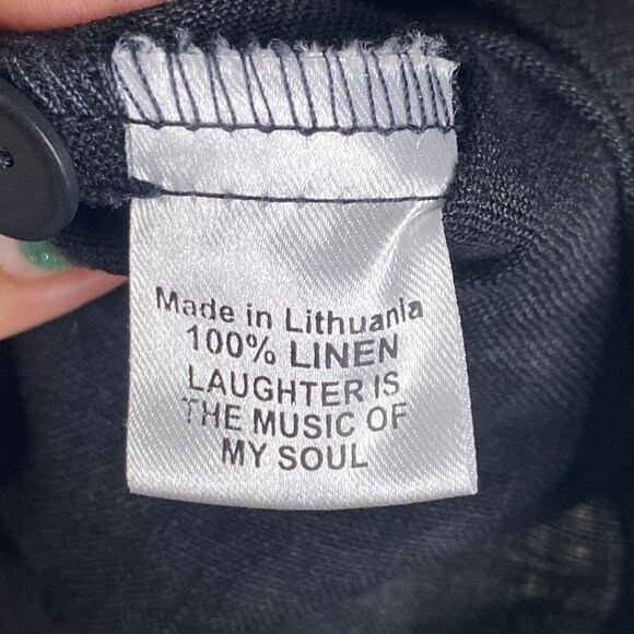 Flax Lagen Look Linen Button 3/4 Sleeve Shirt Dress - Picture 7 of 8